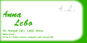anna lebo business card